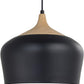 1Pack Black 12 Inch Modern Black Pendant Lights with Big Metal Dome Shade