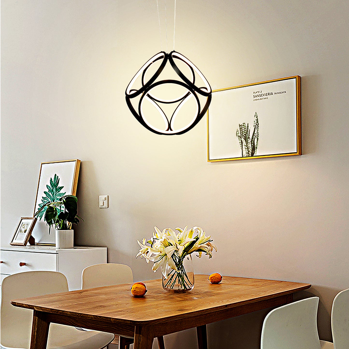 Modern 6-Ring LED Pendant Light Fixture