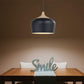 1Pack Black 12 Inch Modern Black Pendant Lights with Big Metal Dome Shade