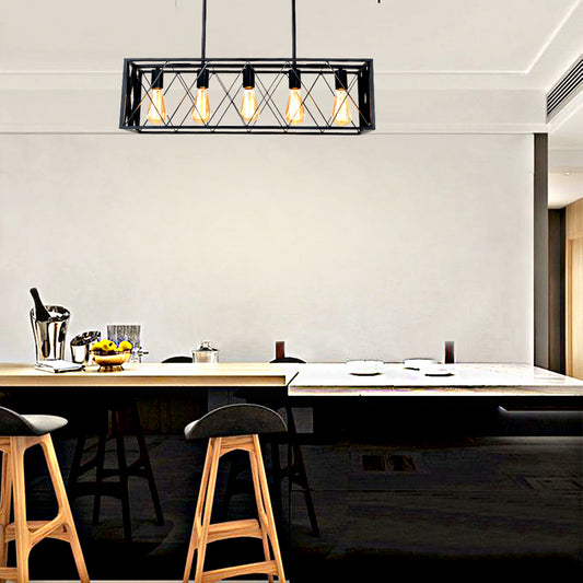 Black Rectangular Chandelier Adjustable