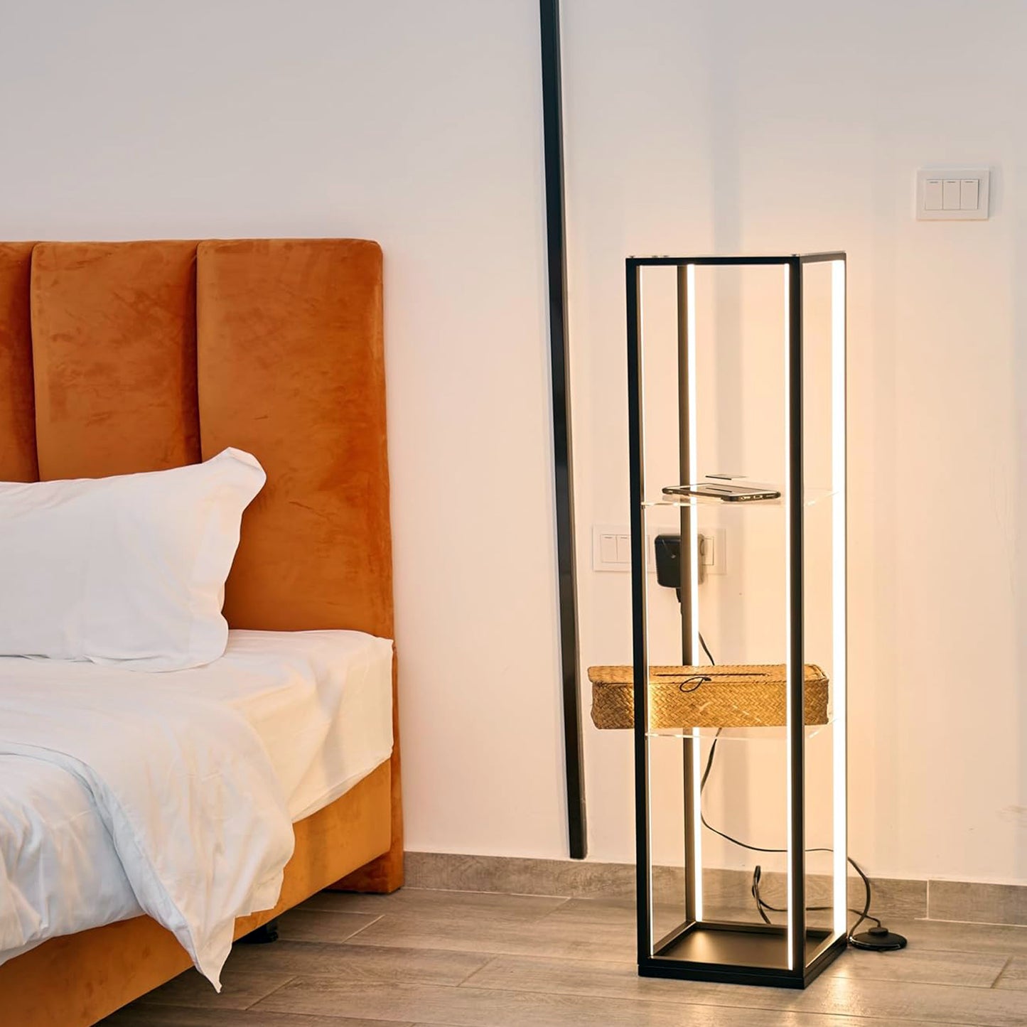 Upgraded | Modern LED Floor Lamp with Shelves