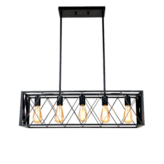 Black Rectangular Chandelier Adjustable