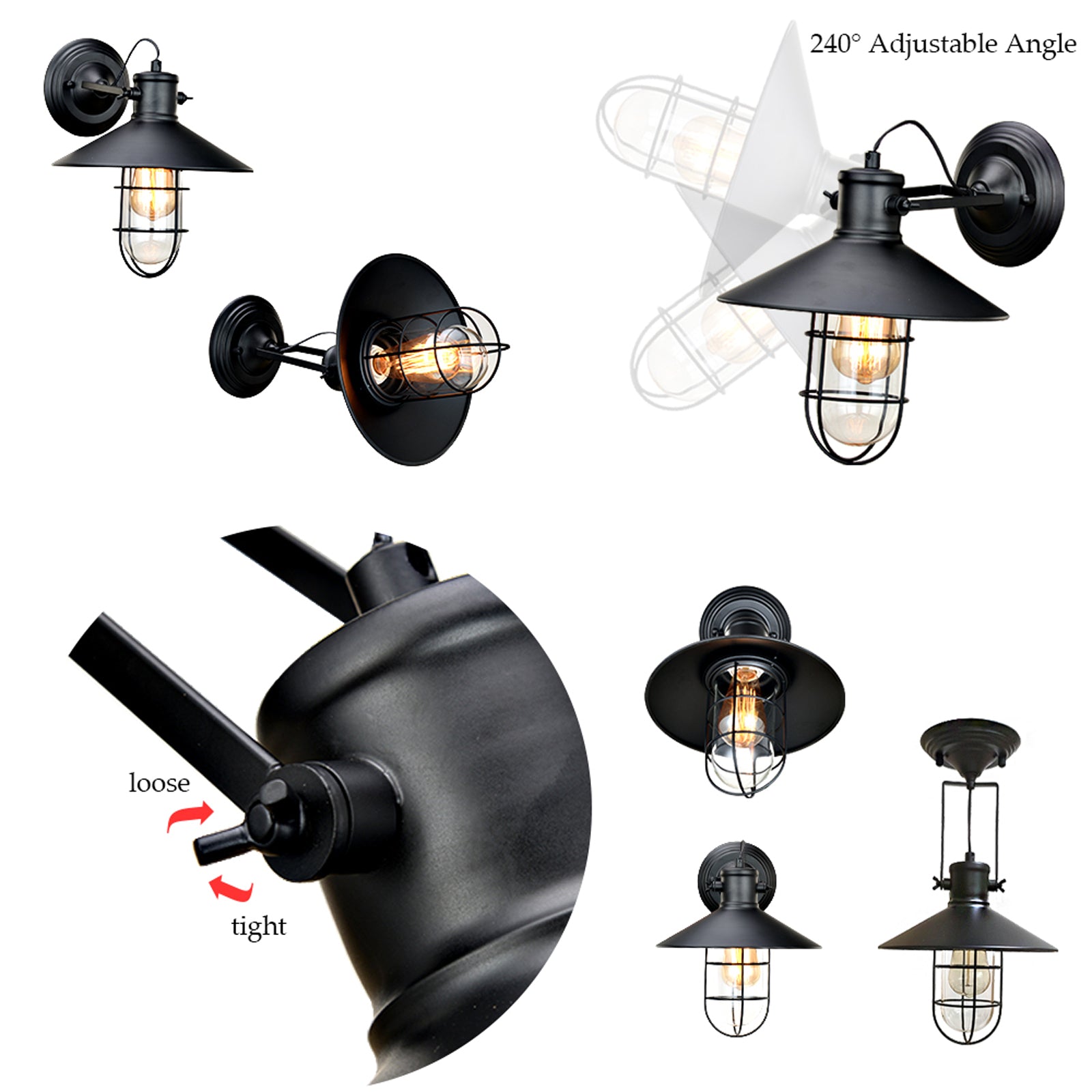 Black Modern Wall Sconce Light