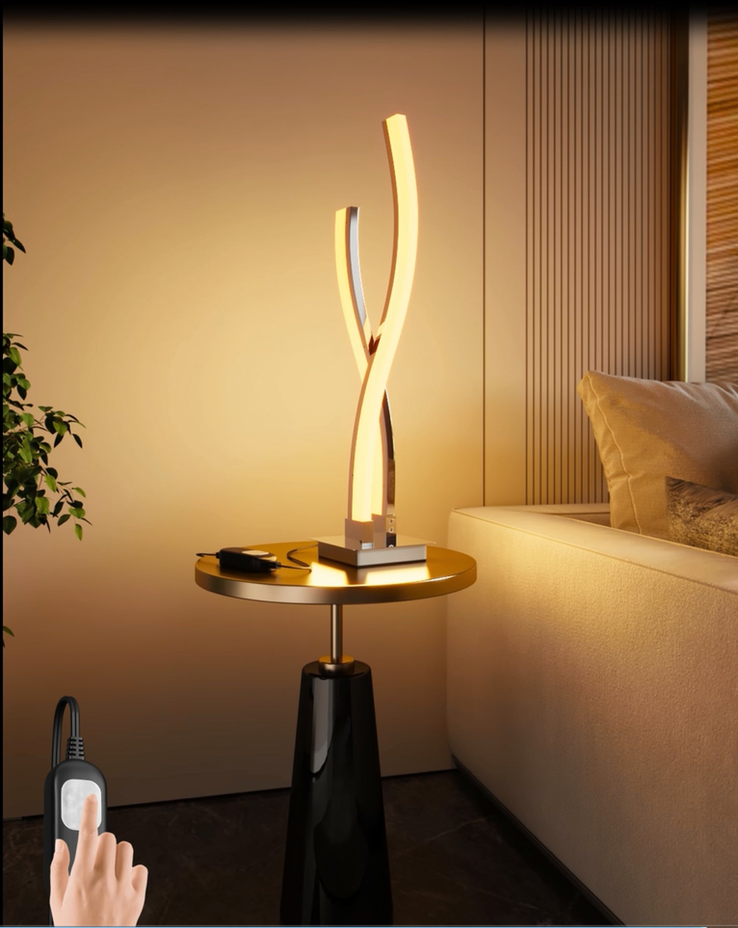 LED Spiral Table Lamp with Touch Control