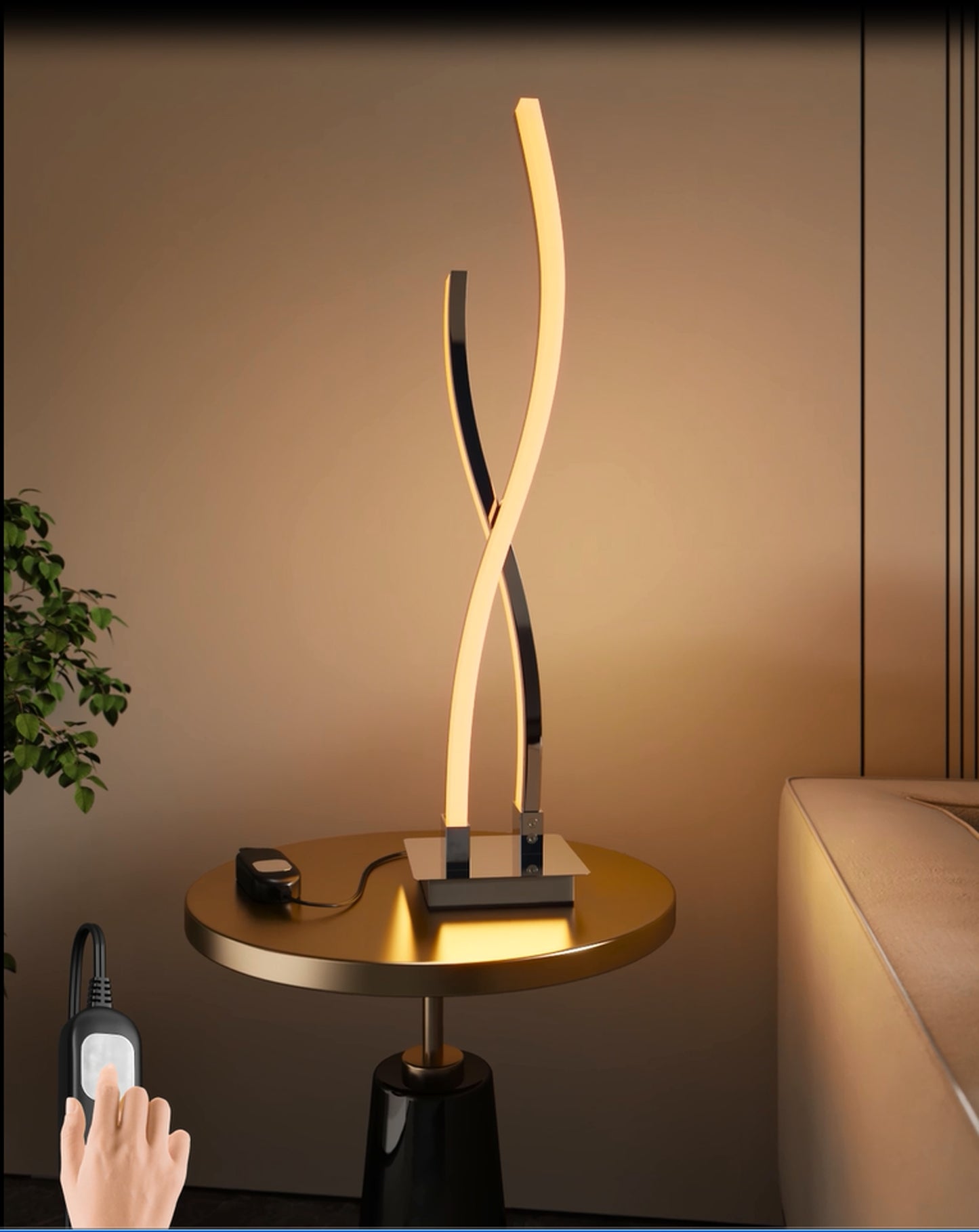 LED Spiral Table Lamp with Touch Control