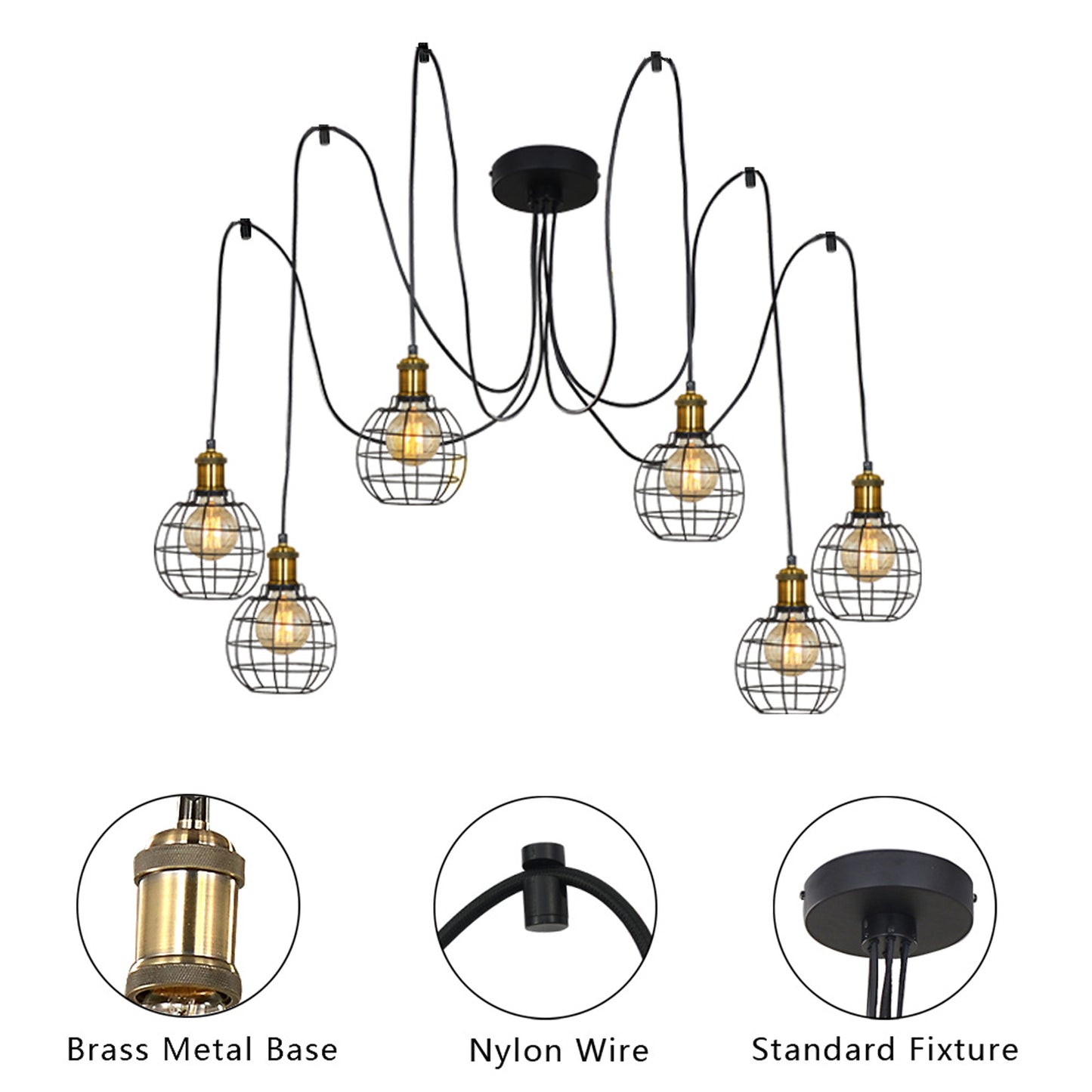 Black Chandelier Hanging Pendant Lighting