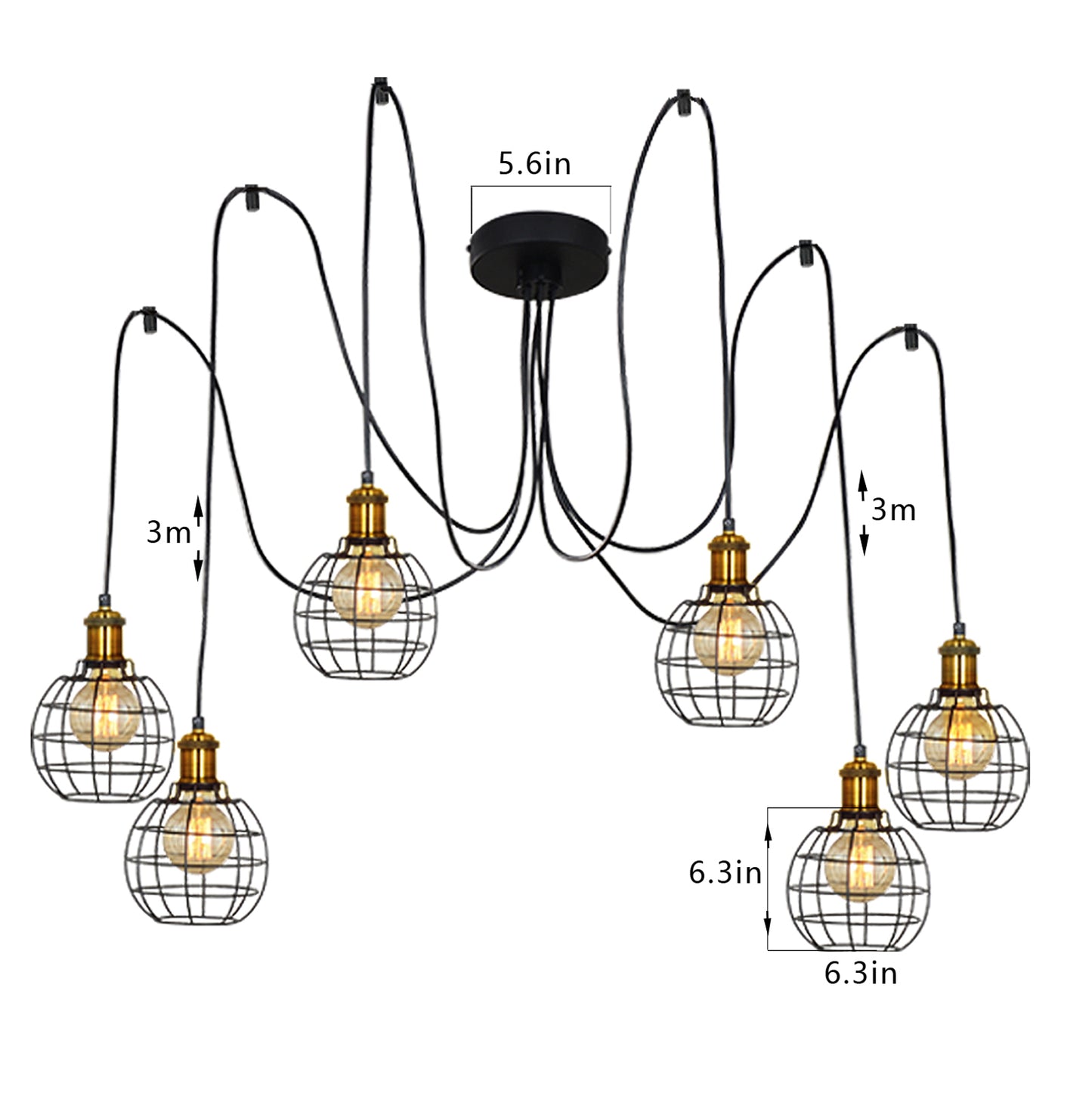 Black Chandelier Hanging Pendant Lighting