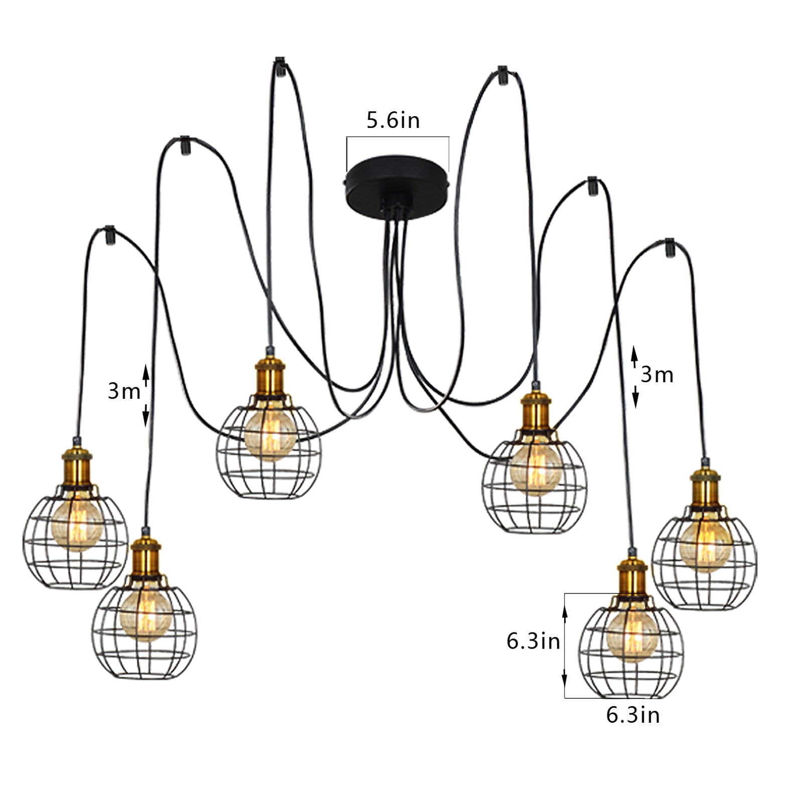 Black Chandelier Hanging Pendant Lighting